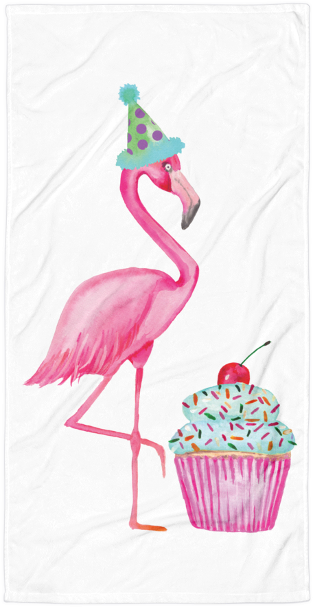 Fran The Birthday Flamingo Cupcake Towel - Flamingo Birthday T Shirt (1000x1000), Png Download