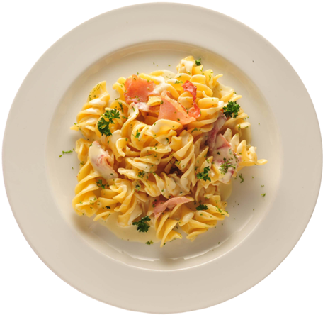 An Image Of Gran Fusili Formaggi E Crudo Pasta Dish - Pasta (500x484), Png Download