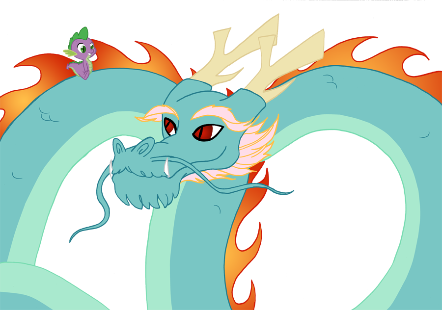 Queencold, Chinese, Chinese Dragon, Dragon, Safe, Simple - My Little Pony Chinese Dragon (900x632), Png Download