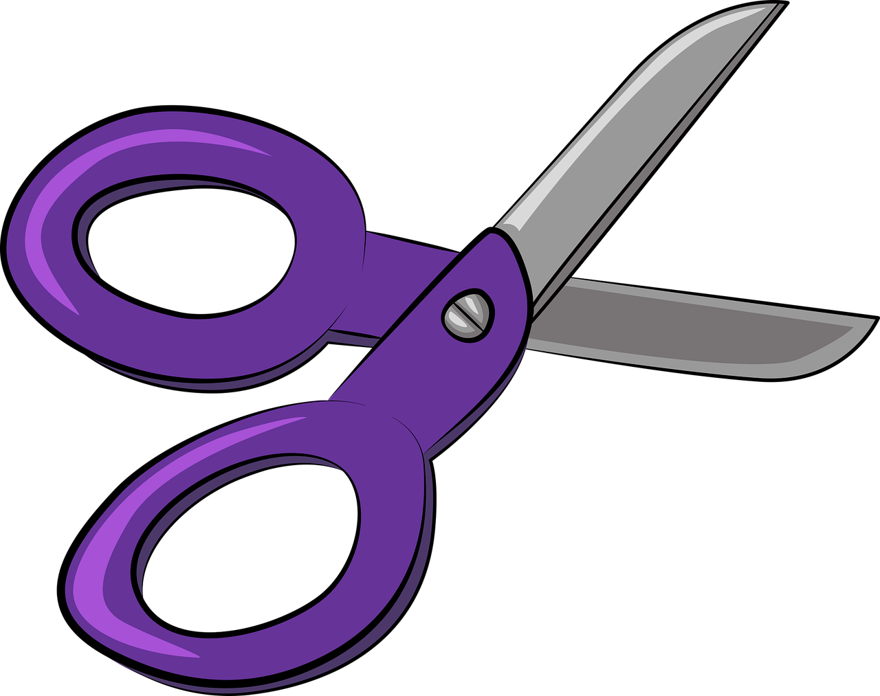Purple Clipart Scissors - Scissor Clipart (1280x1013), Png Download