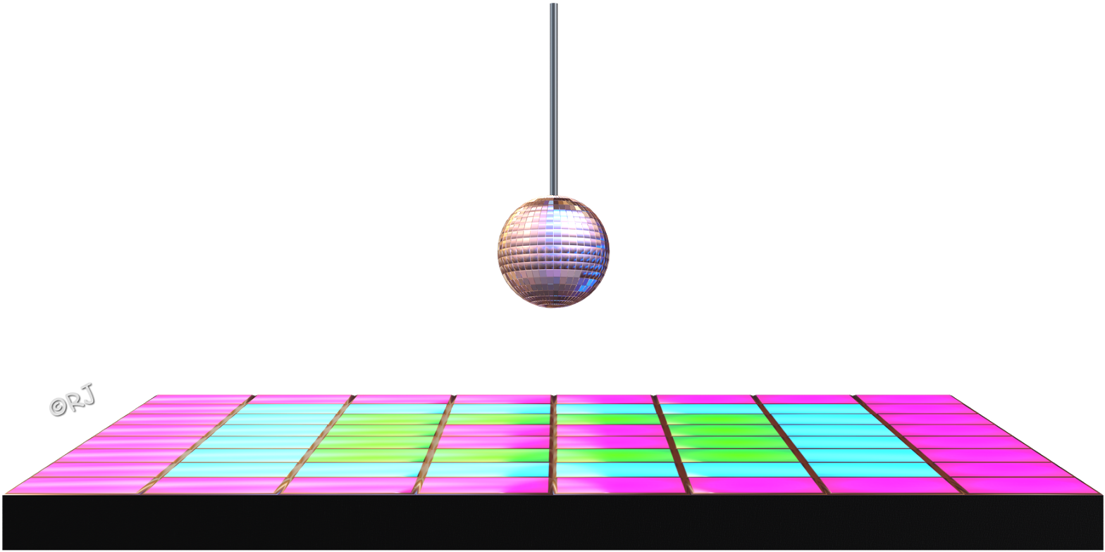 Disco Ball & Dance Floor - Transparent Disco Dance Floor (1600x850), Png Download