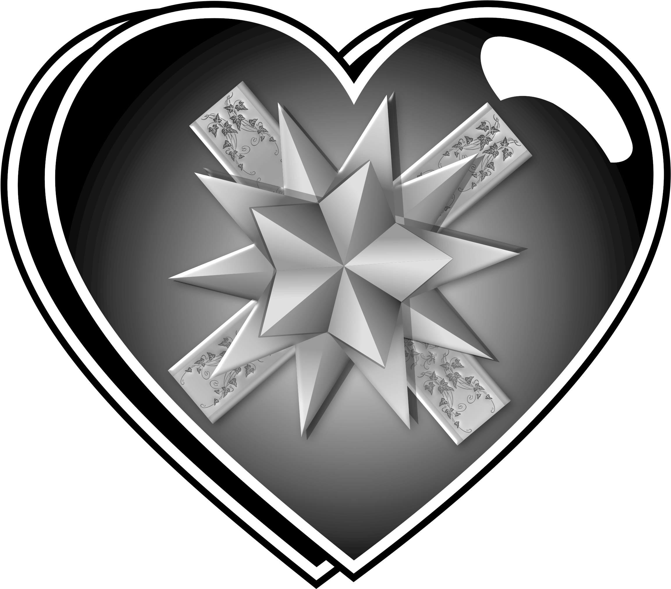 Png Free Gift Box Big Image Png - Heart (2400x2108), Png Download