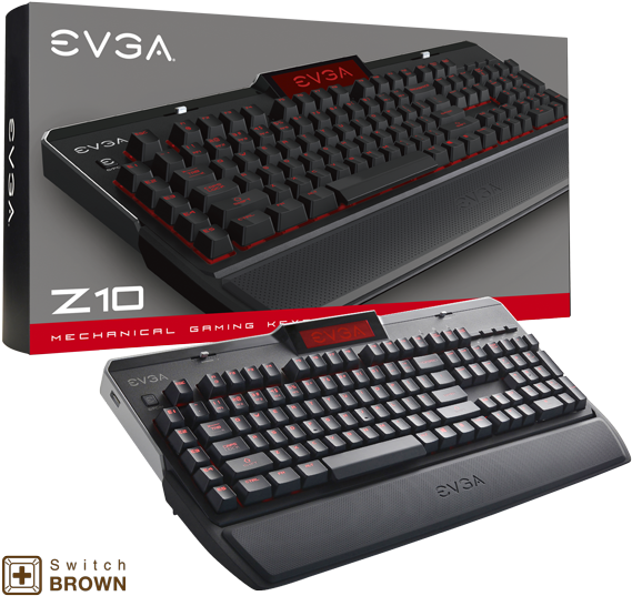 Evga 802 Zt N101 Kr Z10 Gaming Keyboard, Red Backlit - Evga Z10 Mechanical Keyboard (600x600), Png Download
