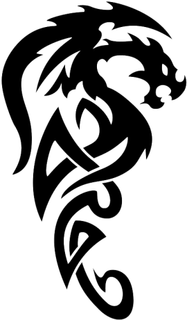 Tattoo Dragon Png Image - Dragon Tribal Tattoo (280x472), Png Download