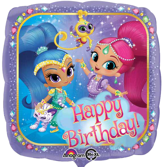 Shimmer And Shine Large Bday Foil Balloon - Shimmer And Shine Balloon (574x600), Png Download