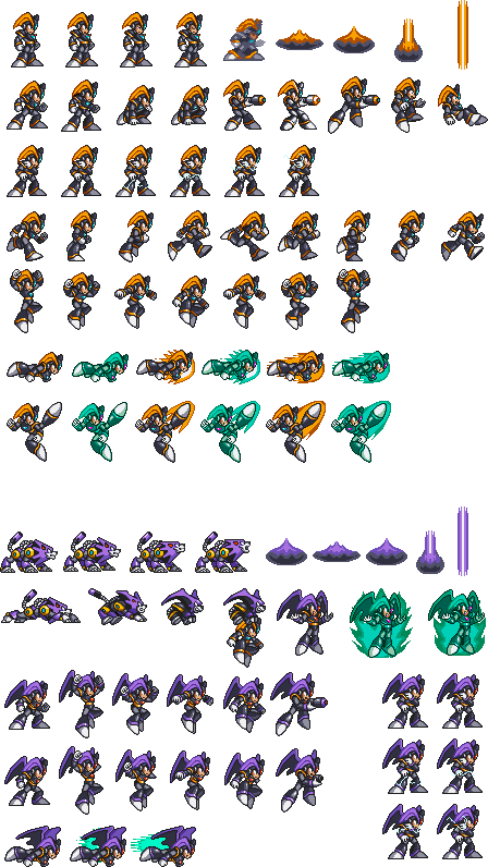 Megaman 7 - Bass - Megaman 7 Bass Sprites (448x796), Png Download