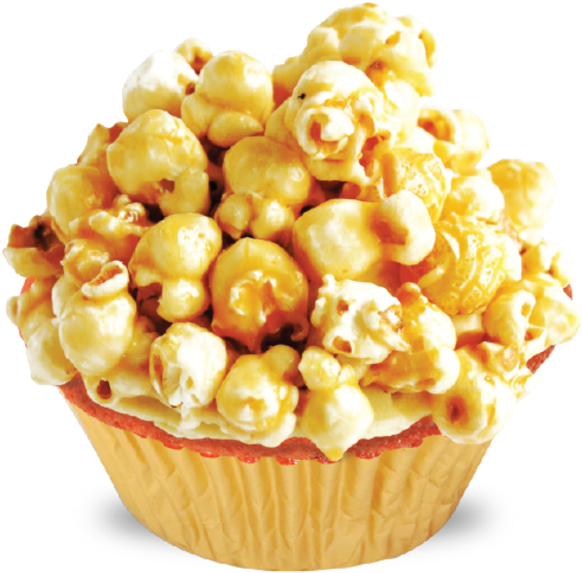 Salted Caramel Popcorn Cupcakes (700x700), Png Download