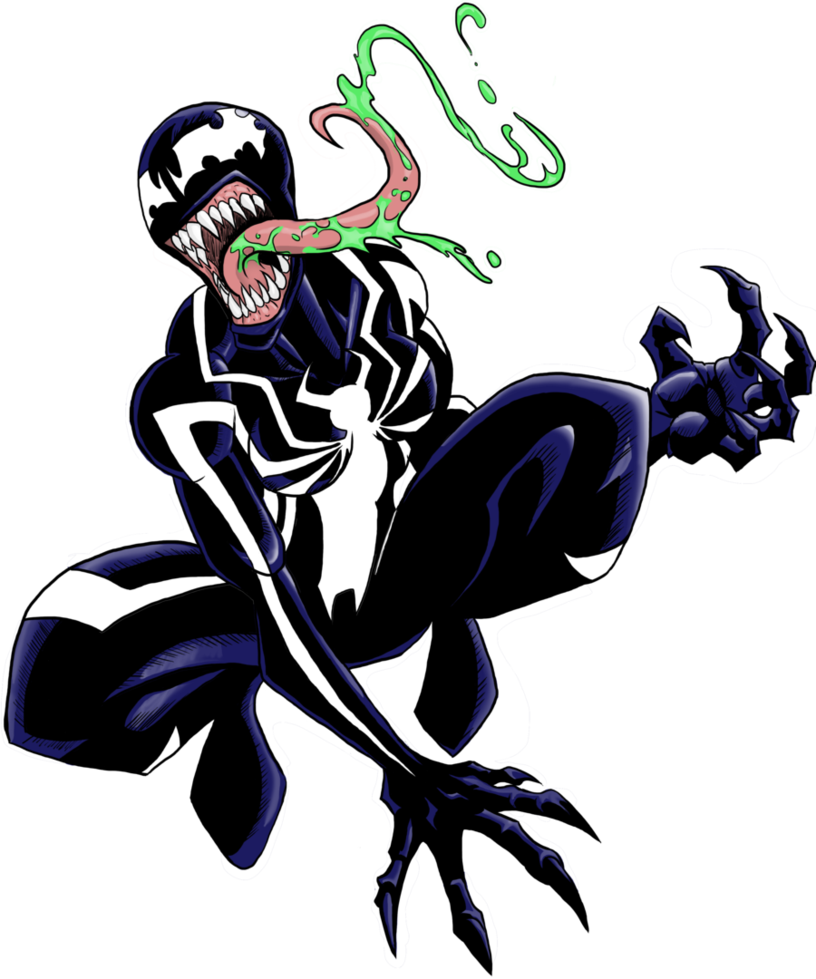 Venom With Long Tounge-bn822 - Spider Man Female Venom (768x922), Png Download