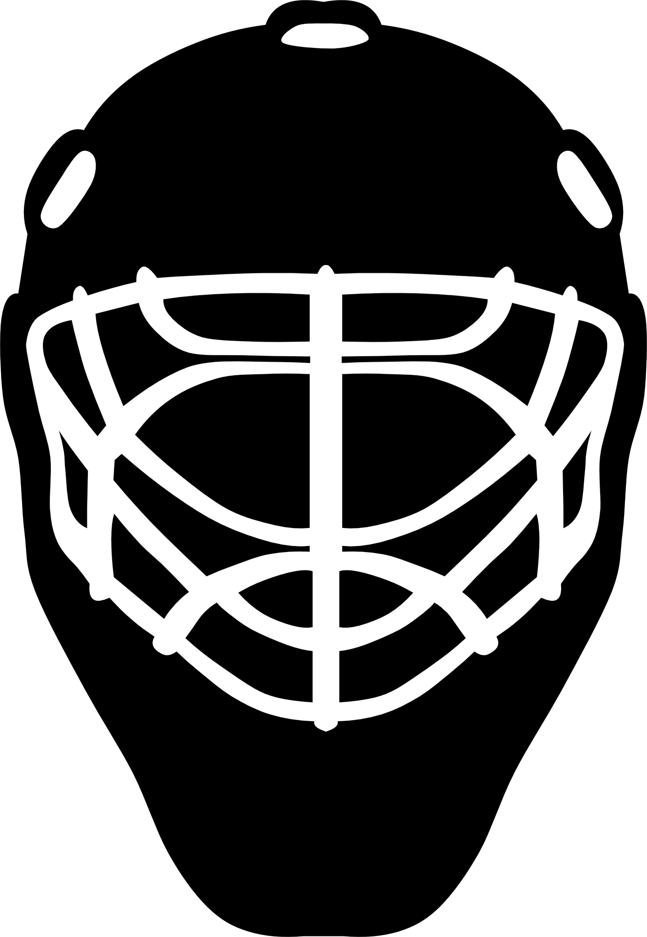 28 Collection Of Football Helmet Clipart Silhouette - Hockey Goalie Mask Clip Art (1326x1920), Png Download
