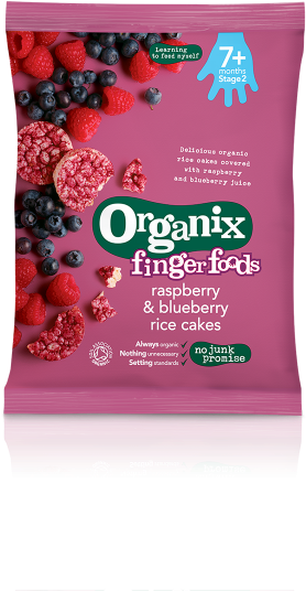 Raspberry & Blueberry Rice Cakes Packshot - Ellas Kitchen Rice Cakes (500x535), Png Download