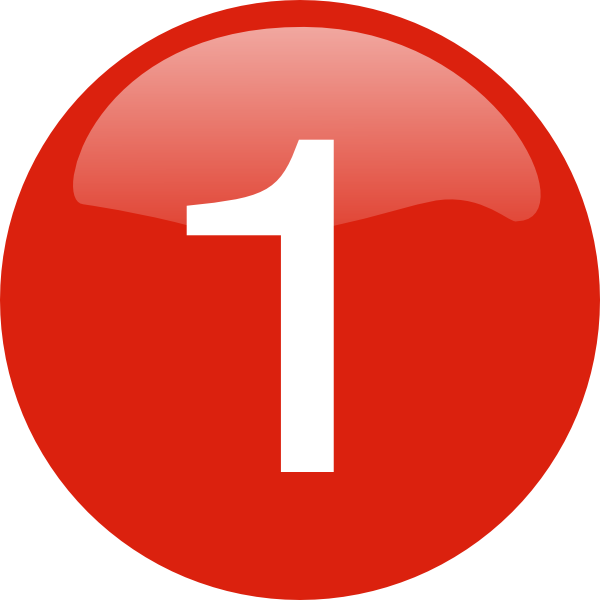 Number 1 Png - Red Circle (600x600), Png Download