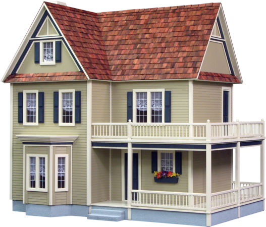 Victoria's Farmhouse Dollhouse Kit By Real Good Toys (600x600), Png Download
