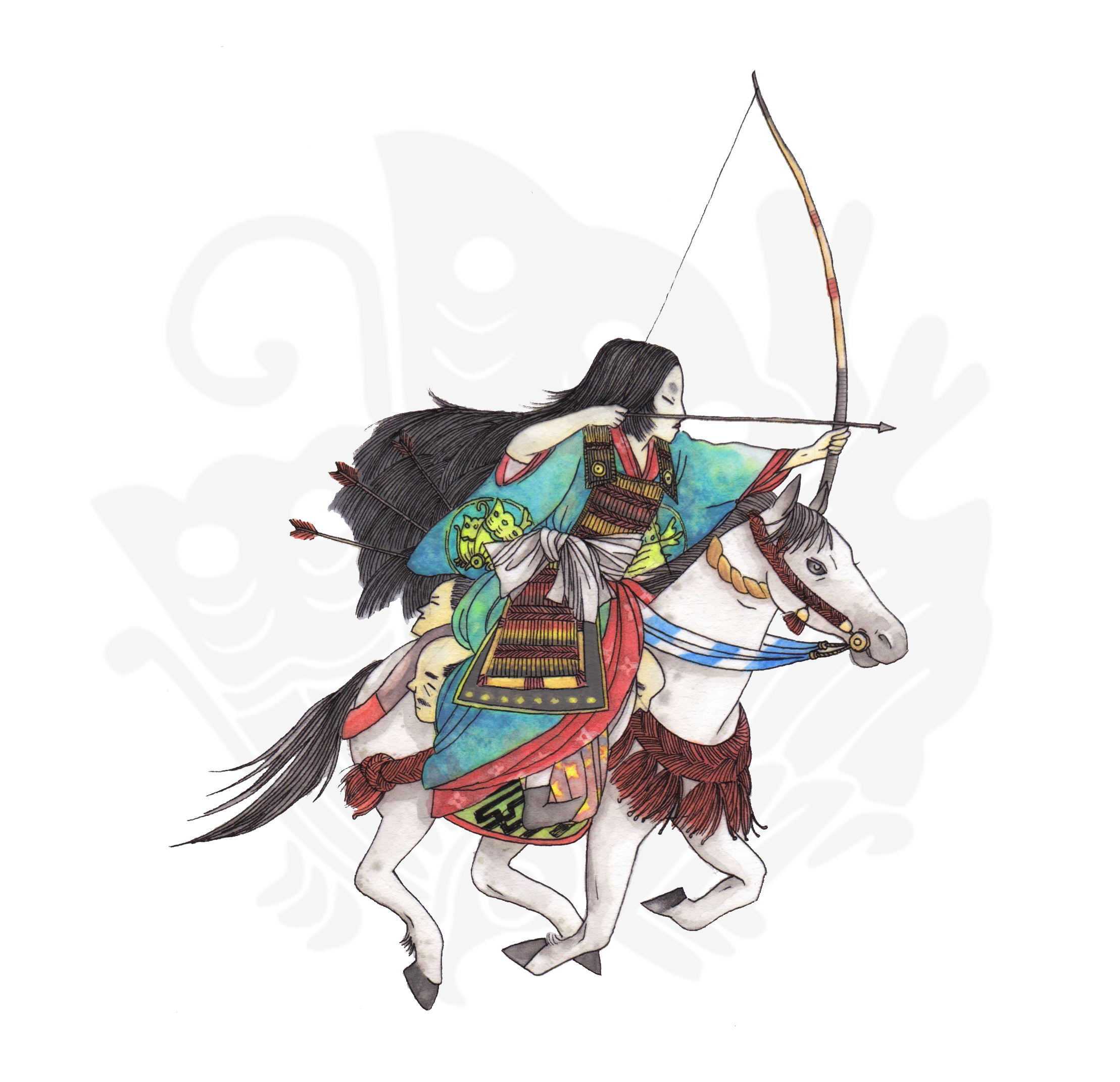 Tomoe Gozen Mixed Media 2217 2143px - Longbow (2217x2143), Png Download