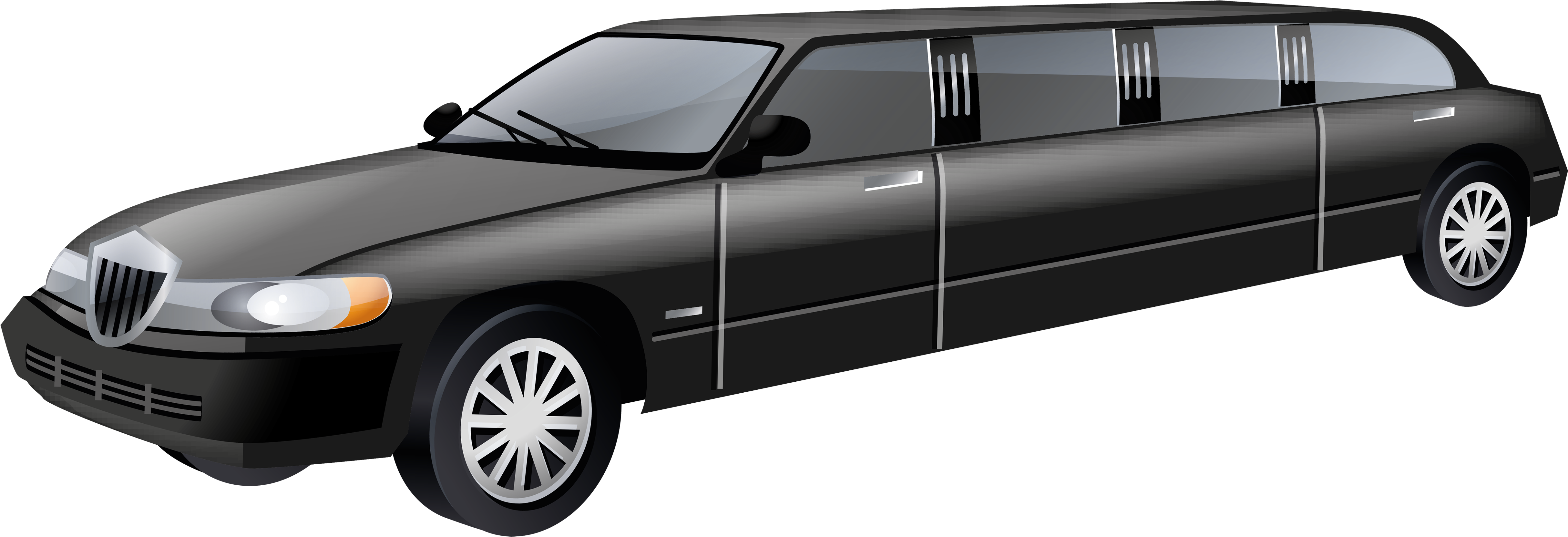 Limousine Png Clip Art - Limousine Clipart Transparent (4947x1755), Png Download