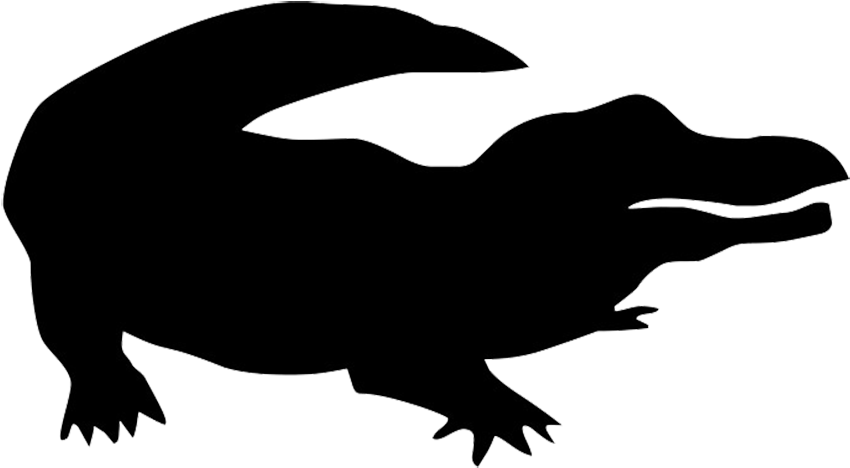 Vector Transparent Download Book Silhouette Clip Art - Transparent Alligator Silhouette (886x607), Png Download