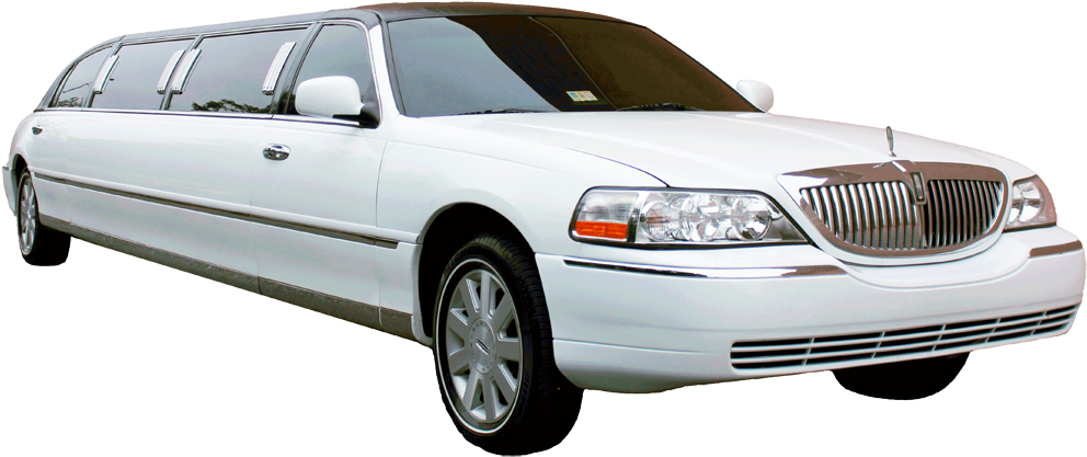 Image Of A White Lincoln Town Car Stretch Limo With - Lincoln Town Car Limousine Png (1024x435), Png Download