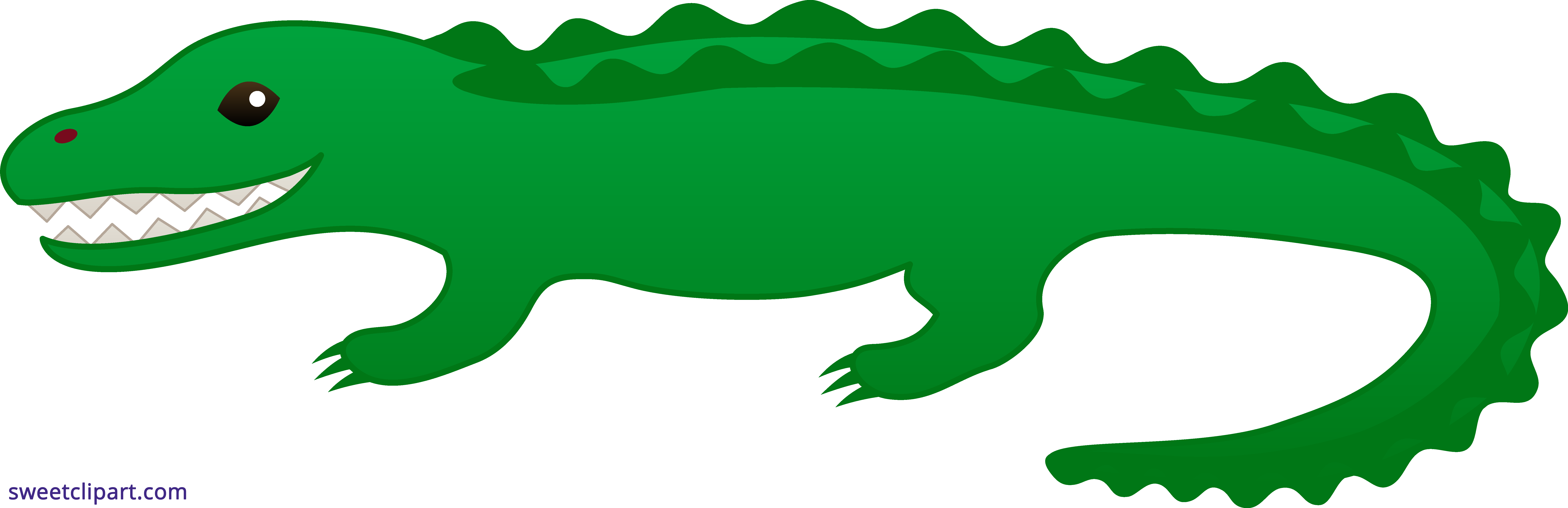 Nile Crocodile Clipart At Vector Library - Green Clipart (8491x2753), Png Download