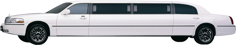 Stretch Towncar White 10 Passengers - White Stretch Limo (990x240), Png Download