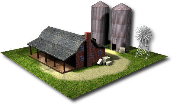 3d Rendering Depicting A Farmhouse - Scale Model (573x350), Png Download