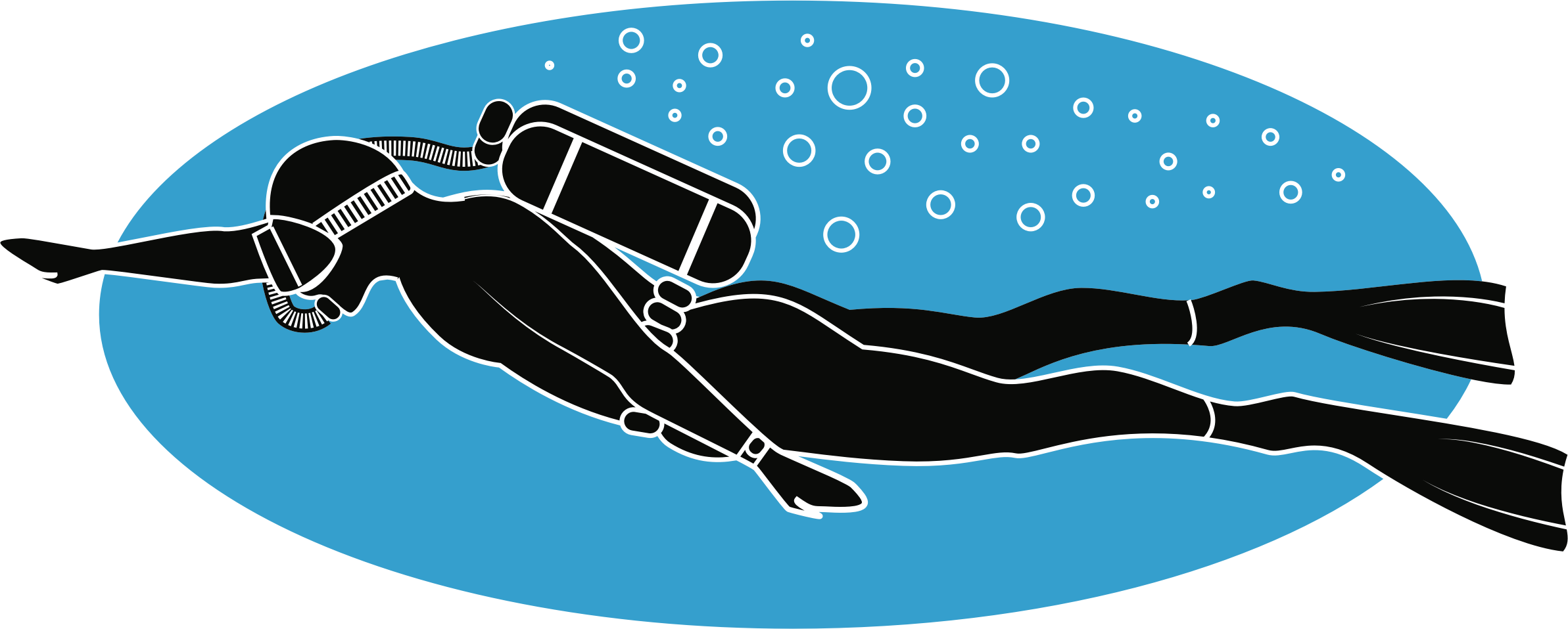 Big Image - Scuba Clipart (2385x958), Png Download
