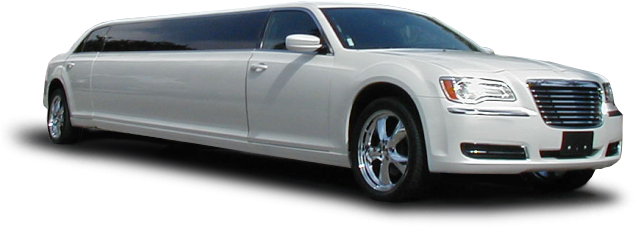 Profile View Of White Chrysler 300 Limousine - White Car Stretch Chrysler (643x239), Png Download