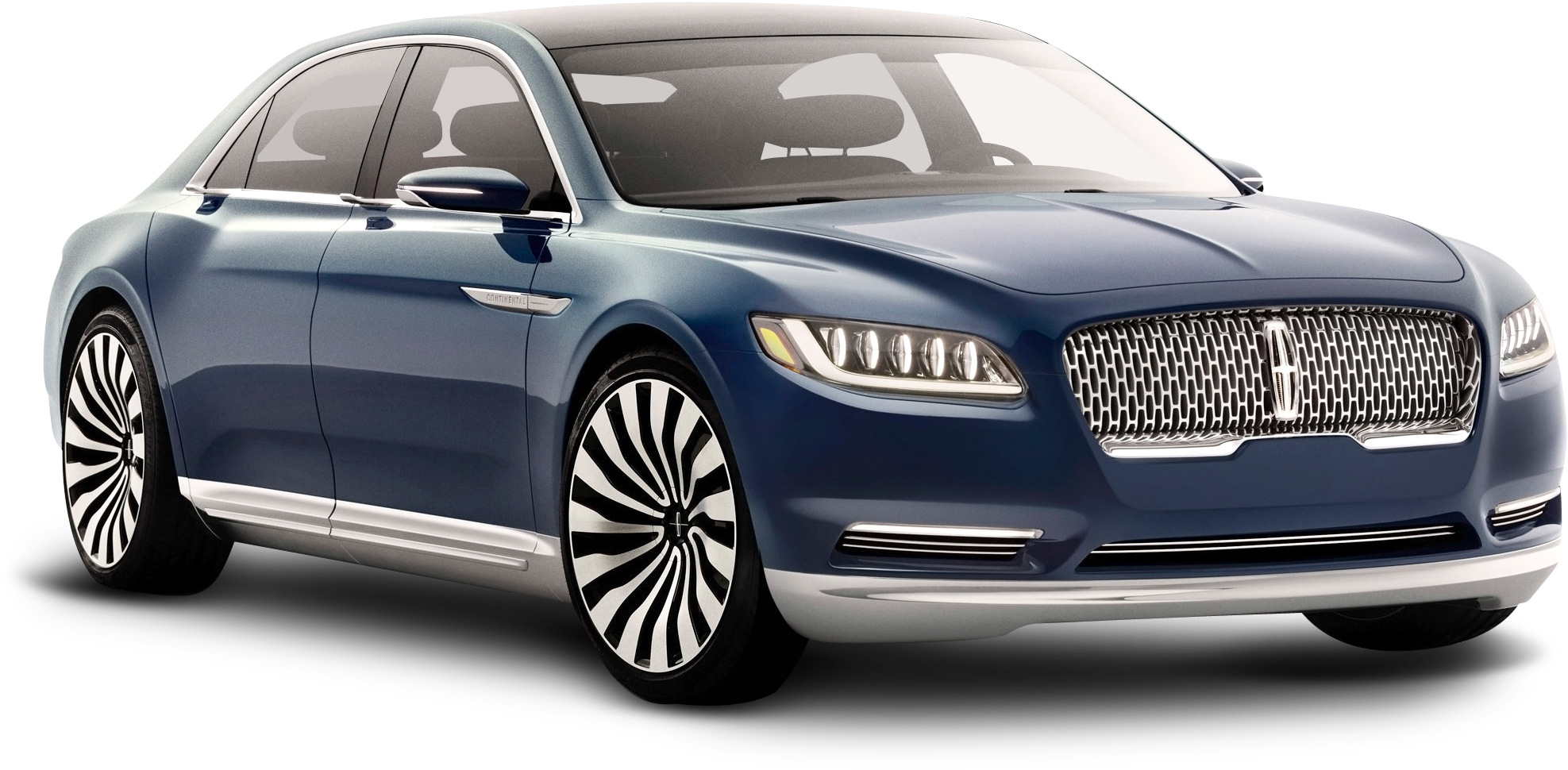 Lincoln Continental Blue Car Png Image - Lincoln Continental 2018 Preço (2214x1122), Png Download