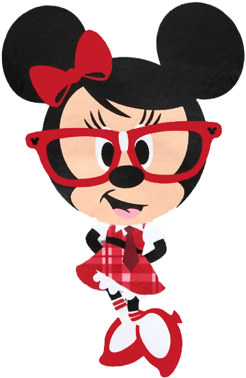 Geek Clipart Cute - Nerd Minnie Mouse (386x561), Png Download