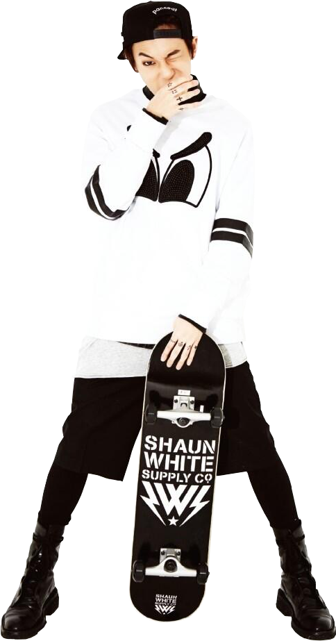 Png Black And White Download Teen Top Png By Dyoomma - Shaun White Core Series Skateboard (740x957), Png Download