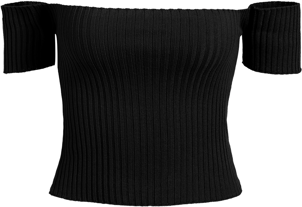 Rib Knit Off The Shoulder Crop - Strap (1200x1596), Png Download