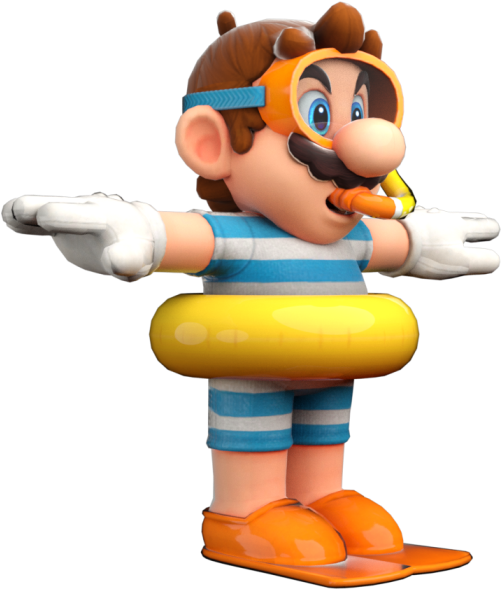 Download Zip Archive - Super Mario Odyssey Swimwear (750x650), Png Download