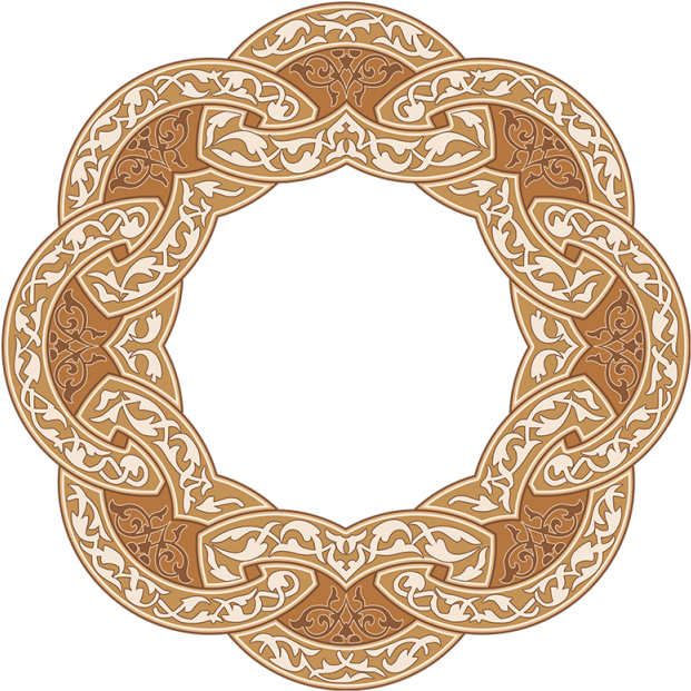 Large Psd Floral Frame, Luxury, Octagon, Octagon Design - Circle (640x640), Png Download