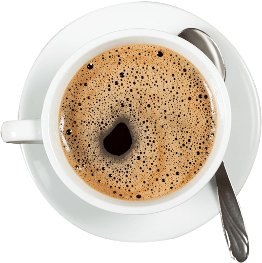 Coffee Top View Png Svg Free Library - Cup Of Coffee Top View Png (640x594), Png Download