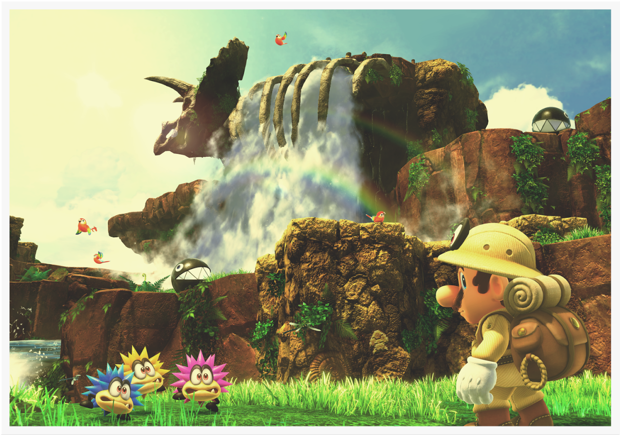 New Details Revealed For Super Mario Odyssey - Super Mario Odyssey Cascade Kingdom (1600x900), Png Download
