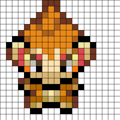 Chimchar Overworld Sprite Perler Bead Pattern / Bead - Minecraft Chimchar Pixel Art (420x420), Png Download