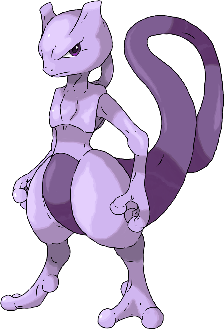 Ver2 Mewtwo - Cartoon (838x1189), Png Download