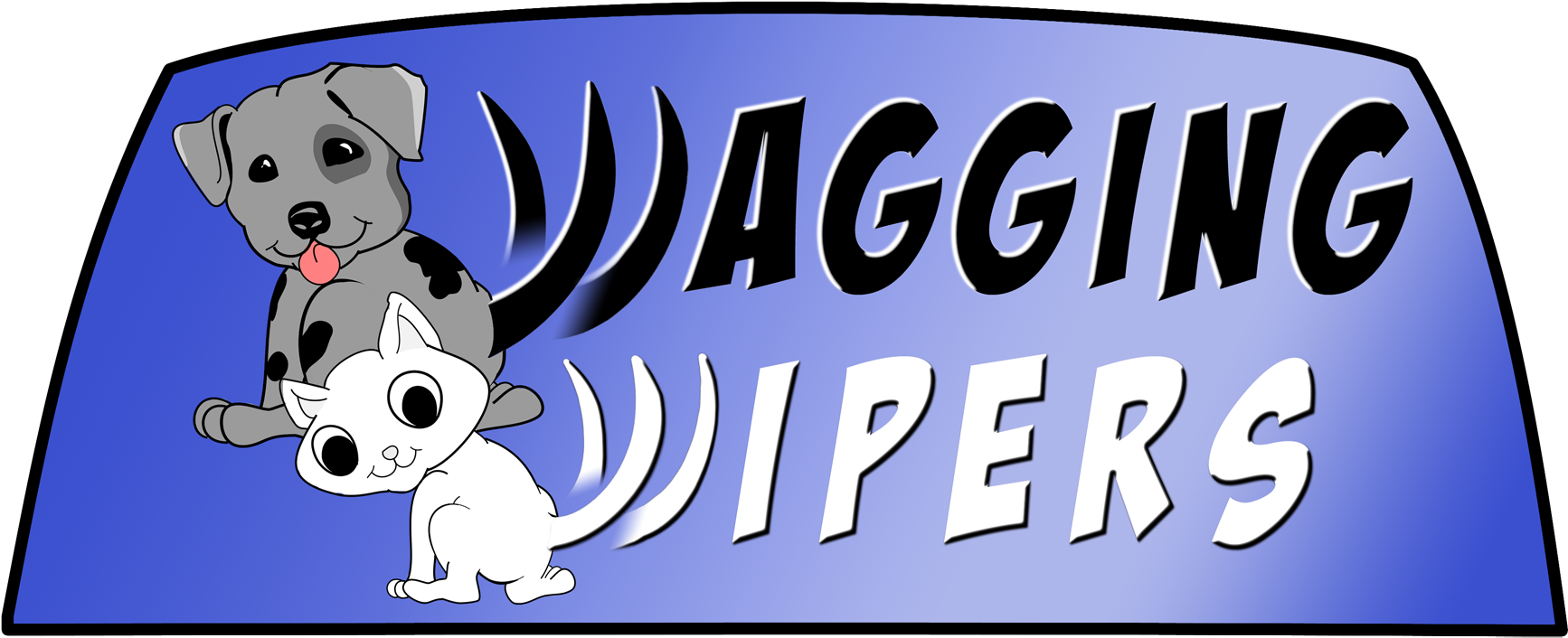 Wagging Wipers Llc - Rear Wiper Dog Decal (1800x773), Png Download