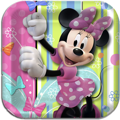 Minnie Mouse Lunch Plates - Minnie Mouse Bow Tique Birthday Decorations (400x399), Png Download
