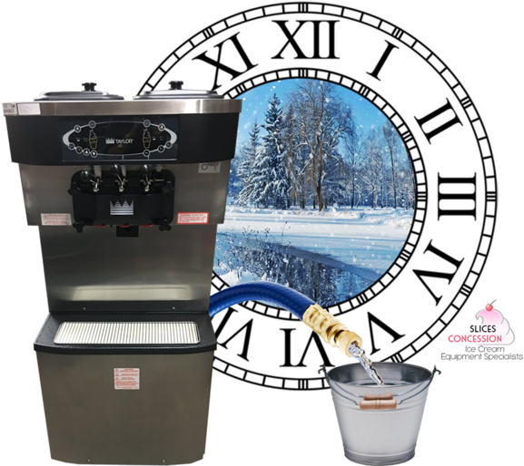 How To Winterize & Prepare Your Frozen Dessert Machine - Personalised Distressed Cream Round Glass Wall Clock (600x513), Png Download