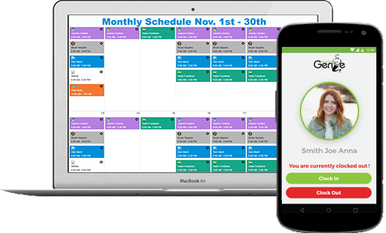 Time Clock Genie Free Employee Time Tracking Dashboard - Punch Clock Software (560x338), Png Download