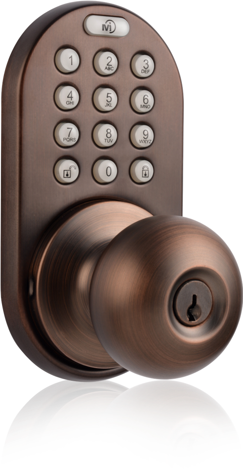 Milocks Dkk Keyless Entry Knob Door Lock With Electronic - Milocks Keyless Electronic Door Knob With Remote Finish: (503x1124), Png Download