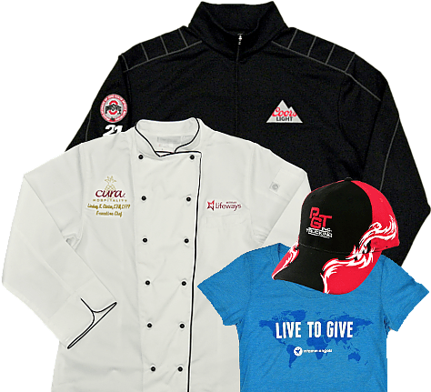 Branded Custom Apparel & Uniforms - Long-sleeved T-shirt (487x438), Png Download