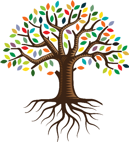 Of Yourself Shaped By The Past, But You Can Then Begin - Tree With Roots And Leaves (447x489), Png Download
