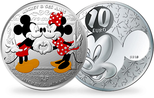 Mickey Mouse And Friends 10 Euro Silver Proof Coin - Monnaie De Paris Mickey Et Ses Amis (535x420), Png Download