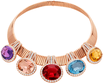 Wild Pop High Jewellery 18 Kt Rose Gold Necklace Set (505x394), Png Download