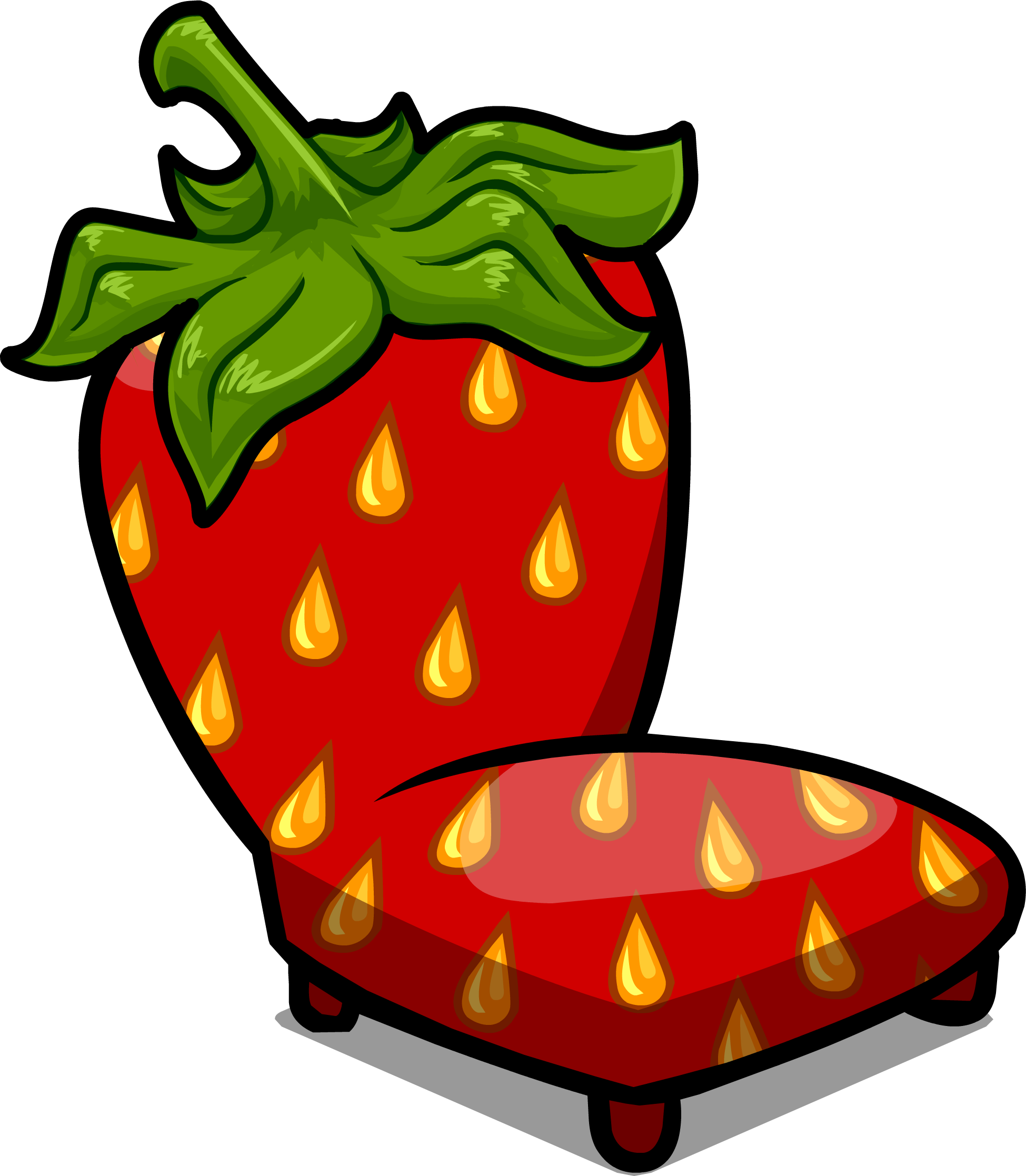 Strawberry Seat Sprite 008 - Portable Network Graphics (1949x2234), Png Download