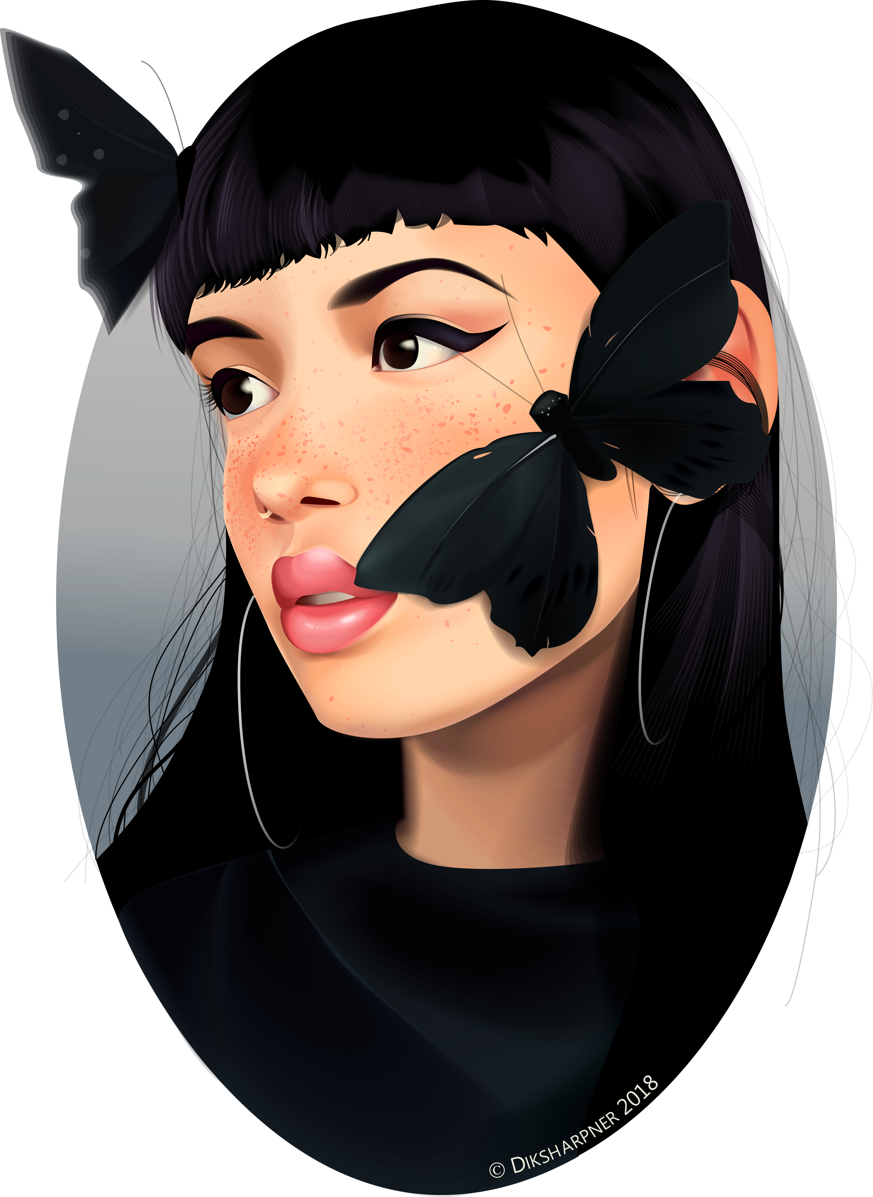 Vector Portrait, Digital, (3000x4114), Png Download
