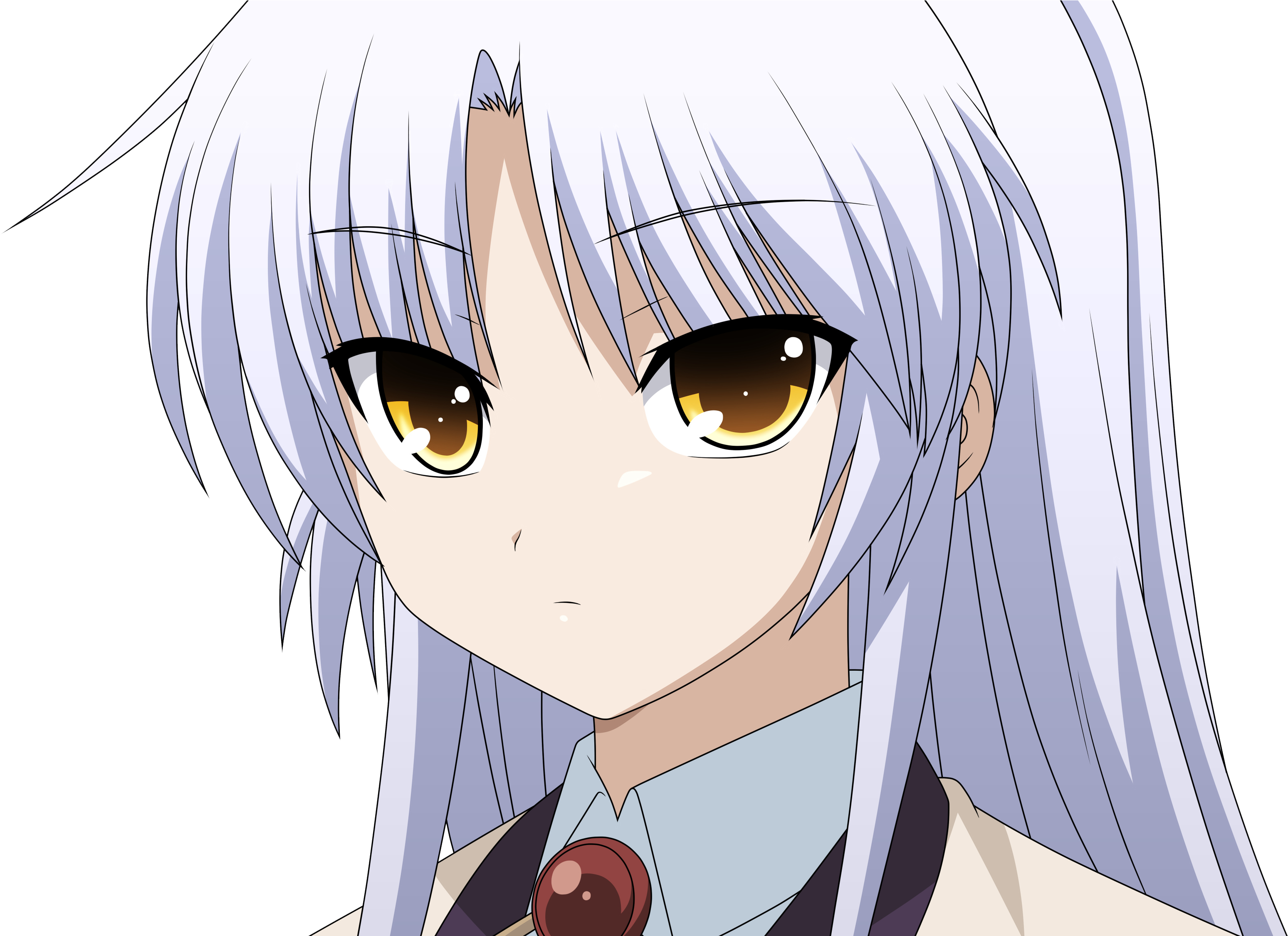 Download Png - Anime White Hair Girl (4000x2250), Png Download