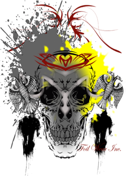 Tribal Grunge Skull (674x518), Png Download