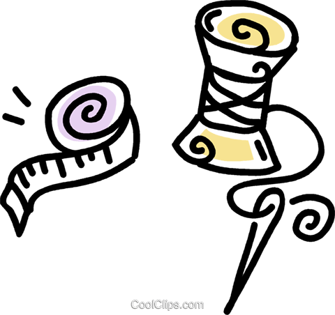 Cinta Métrica, Aguja E Hilo Libres De Derechos Ilustraciones - Hilo Y Aguja Vectores (480x452), Png Download