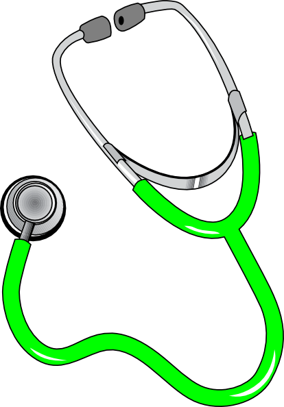 How To Set Use Green Stethoscope Svg Vector - Stethoscope Clipart (414x594), Png Download